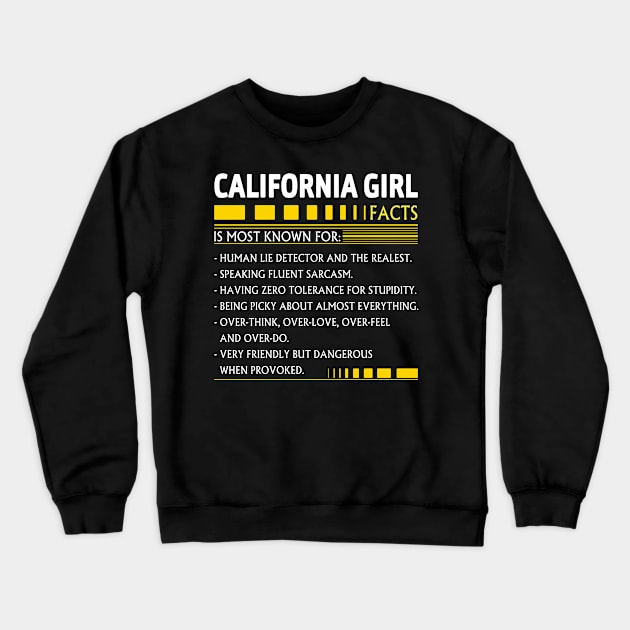 California Girl Facts Crewneck Sweatshirt by BTTEES